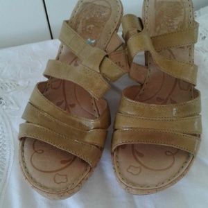 BORN platform cork wedge sandal